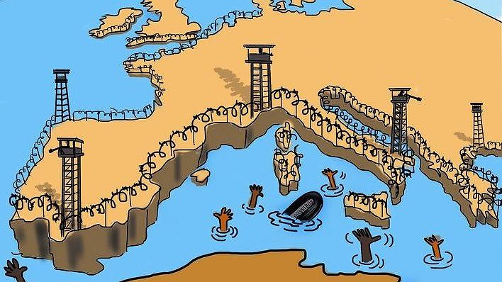 Illustration - dirigeants européens  et extrême droite, une même politique criminelle