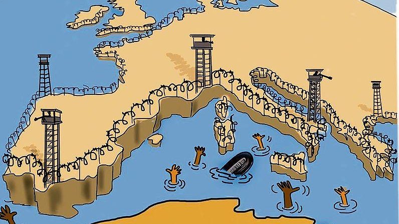 Illustration - non à l’Europe forteresse !