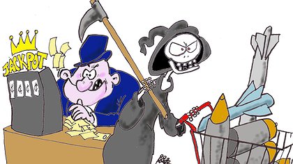 Illustration On croit mourir pour la patrie, on meurt pour les industriels