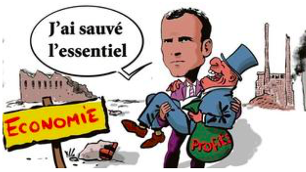 Illustration - Macron pose en homme de paix