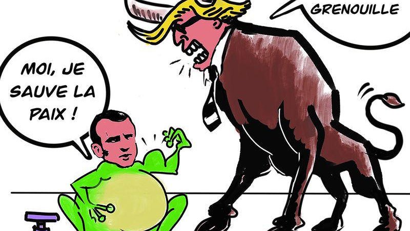 Illustration - Macron parle, Trump décide