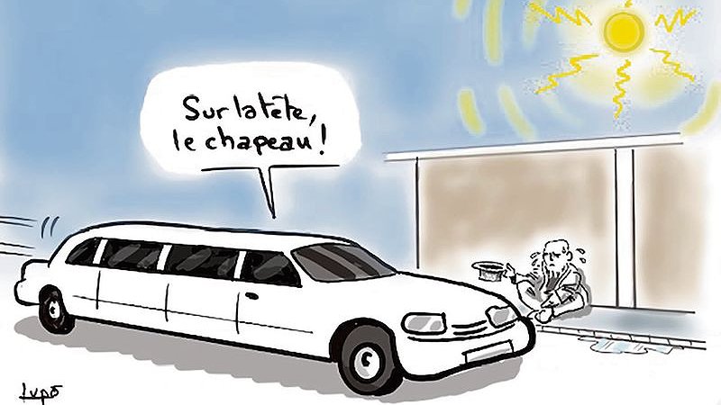 Illustration - les riches boivent frais, les pauvres trinquent