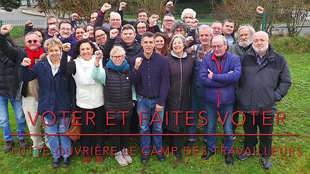 Illustration Des candidats de la liste "lutte ouvrière - Le camp des travailleurs" conduite par Nicolas Bazille, cheminot, à Nantes s'expriment